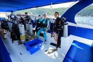 Inside Blue Dolphin Similan Islands Diving Speedboat by Big Blue