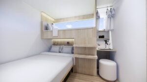 view of bunk and double bed set up in cabin