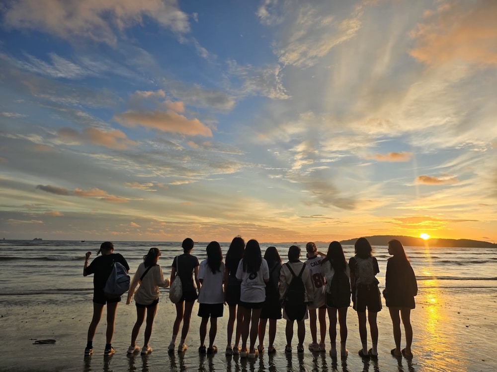 Our school group enjoying a sunset