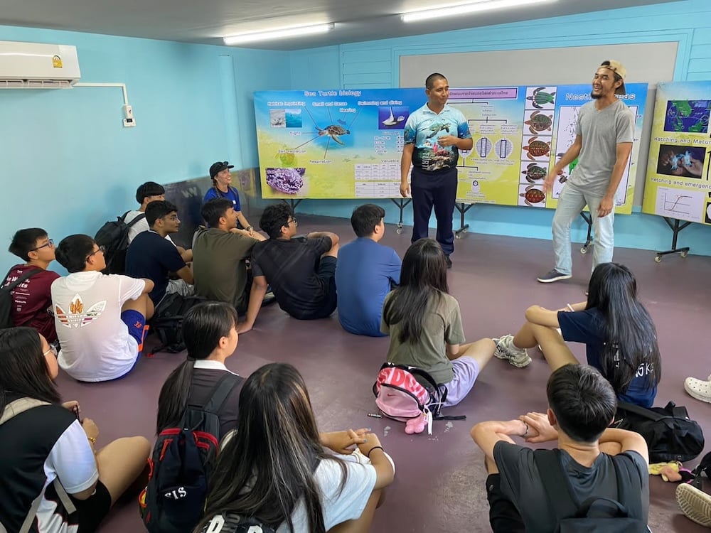 Turtle presentation at the Thai Navy's Turtle station